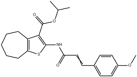 isopropyl 2-{[3-(4-methoxyphenyl)acryloyl]amino}-5,6,7,8-tetrahydro-4H-cyclohepta[b]thiophene-3-carboxylate Structure