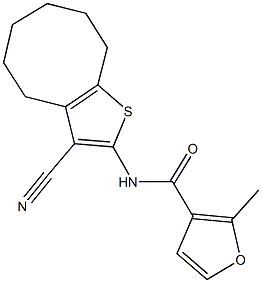 N-(3-cyano-4,5,6,7,8,9-hexahydrocycloocta[b]thien-2-yl)-2-methyl-3-furamide Structure