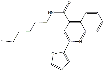 2-(2-furyl)-N-hexyl-4-quinolinecarboxamide Struktur