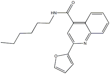 2-(2-furyl)-N-hexyl-4-quinolinecarboxamide 化学構造式