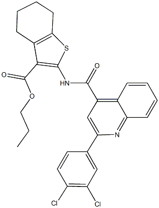 propyl 2-({[2-(3,4-dichlorophenyl)-4-quinolinyl]carbonyl}amino)-4,5,6,7-tetrahydro-1-benzothiophene-3-carboxylate|