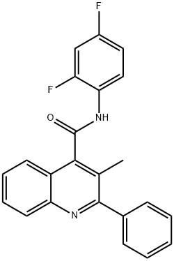 N-(2,4-difluorophenyl)-3-methyl-2-phenyl-4-quinolinecarboxamide 化学構造式