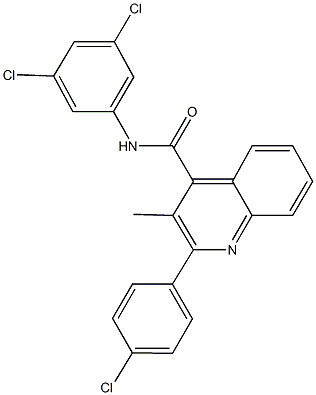2-(4-chlorophenyl)-N-(3,5-dichlorophenyl)-3-methyl-4-quinolinecarboxamide,352688-18-7,结构式