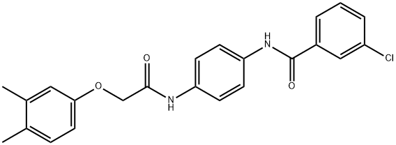 3-chloro-N-(4-{[(3,4-dimethylphenoxy)acetyl]amino}phenyl)benzamide 结构式