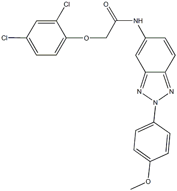 2-(2,4-dichlorophenoxy)-N-[2-(4-methoxyphenyl)-2H-1,2,3-benzotriazol-5-yl]acetamide Struktur