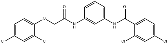 2,4-dichloro-N-(3-{[(2,4-dichlorophenoxy)acetyl]amino}phenyl)benzamide 化学構造式