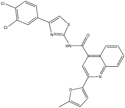 N-[4-(3,4-dichlorophenyl)-1,3-thiazol-2-yl]-2-(5-methyl-2-furyl)-4-quinolinecarboxamide Structure