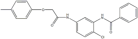 N-(2-chloro-5-{[(4-methylphenoxy)acetyl]amino}phenyl)benzamide 化学構造式