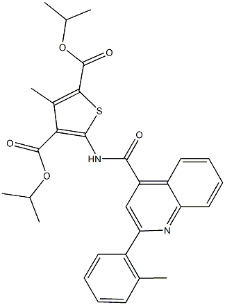 diisopropyl 3-methyl-5-({[2-(2-methylphenyl)-4-quinolinyl]carbonyl}amino)-2,4-thiophenedicarboxylate Structure