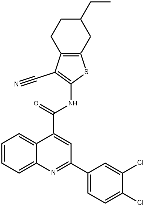 352689-65-7 N-(3-cyano-6-ethyl-4,5,6,7-tetrahydro-1-benzothiophen-2-yl)-2-(3,4-dichlorophenyl)-4-quinolinecarboxamide