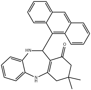 11-(9-anthryl)-3,3-dimethyl-2,3,4,5,10,11-hexahydro-1H-dibenzo[b,e][1,4]diazepin-1-one,352691-00-0,结构式
