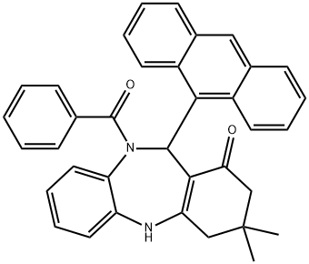 11-(9-anthryl)-10-benzoyl-3,3-dimethyl-2,3,4,5,10,11-hexahydro-1H-dibenzo[b,e][1,4]diazepin-1-one,352691-03-3,结构式