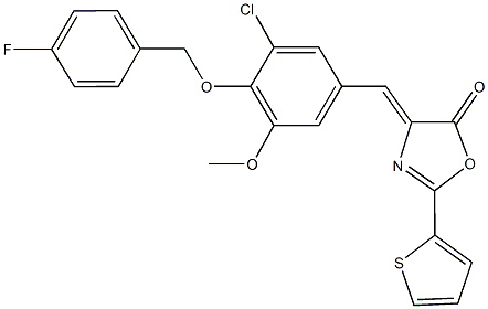 352691-20-4 4-{3-chloro-4-[(4-fluorobenzyl)oxy]-5-methoxybenzylidene}-2-(2-thienyl)-1,3-oxazol-5(4H)-one