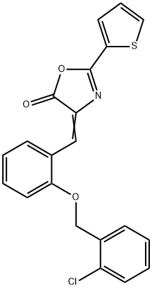 4-{2-[(2-chlorobenzyl)oxy]benzylidene}-2-(2-thienyl)-1,3-oxazol-5(4H)-one Structure