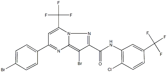 3-bromo-5-(4-bromophenyl)-N-[2-chloro-5-(trifluoromethyl)phenyl]-7-(trifluoromethyl)pyrazolo[1,5-a]pyrimidine-2-carboxamide Structure