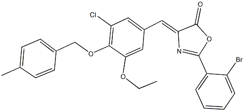 2-(2-bromophenyl)-4-{3-chloro-5-ethoxy-4-[(4-methylbenzyl)oxy]benzylidene}-1,3-oxazol-5(4H)-one,352691-39-5,结构式