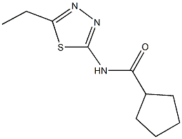 N-(5-ethyl-1,3,4-thiadiazol-2-yl)cyclopentanecarboxamide 结构式