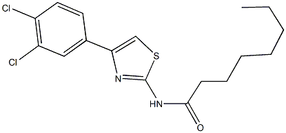 N-[4-(3,4-dichlorophenyl)-1,3-thiazol-2-yl]octanamide 化学構造式
