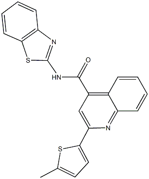 N-(1,3-benzothiazol-2-yl)-2-(5-methyl-2-thienyl)-4-quinolinecarboxamide Structure