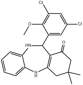 11-(3,5-dichloro-2-methoxyphenyl)-3,3-dimethyl-2,3,4,5,10,11-hexahydro-1H-dibenzo[b,e][1,4]diazepin-1-one Structure