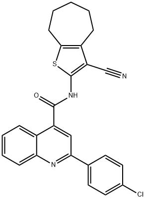 2-(4-chlorophenyl)-N-(3-cyano-5,6,7,8-tetrahydro-4H-cyclohepta[b]thien-2-yl)-4-quinolinecarboxamide Structure