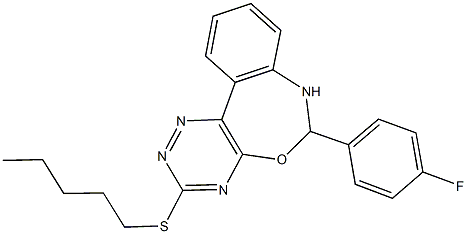 6-(4-fluorophenyl)-3-(pentylsulfanyl)-6,7-dihydro[1,2,4]triazino[5,6-d][3,1]benzoxazepine Structure