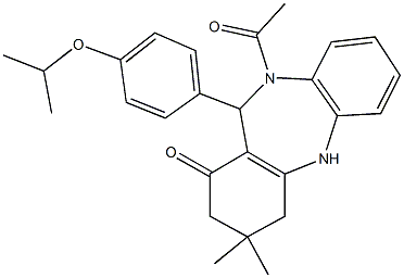 352692-84-3 10-acetyl-11-(4-isopropoxyphenyl)-3,3-dimethyl-2,3,4,5,10,11-hexahydro-1H-dibenzo[b,e][1,4]diazepin-1-one