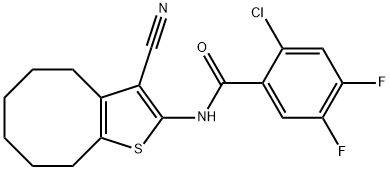 2-chloro-N-(3-cyano-4,5,6,7,8,9-hexahydrocycloocta[b]thien-2-yl)-4,5-difluorobenzamide Structure