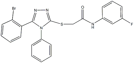 2-{[5-(2-bromophenyl)-4-phenyl-4H-1,2,4-triazol-3-yl]sulfanyl}-N-(3-fluorophenyl)acetamide,352692-98-9,结构式