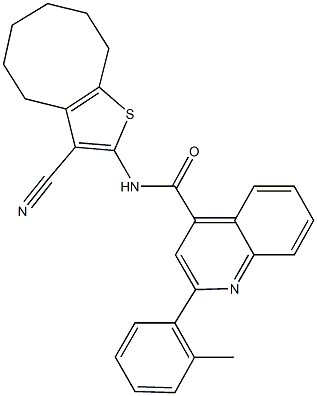 N-(3-cyano-4,5,6,7,8,9-hexahydrocycloocta[b]thien-2-yl)-2-(2-methylphenyl)-4-quinolinecarboxamide Structure