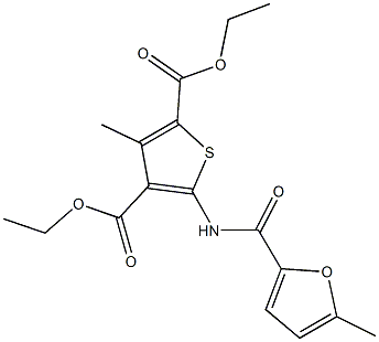 diethyl 3-methyl-5-[(5-methyl-2-furoyl)amino]-2,4-thiophenedicarboxylate Structure