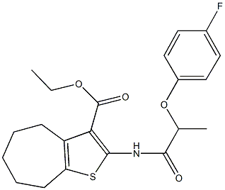 ethyl 2-{[2-(4-fluorophenoxy)propanoyl]amino}-5,6,7,8-tetrahydro-4H-cyclohepta[b]thiophene-3-carboxylate Structure