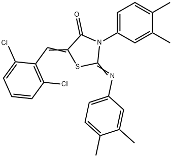 5-(2,6-dichlorobenzylidene)-3-(3,4-dimethylphenyl)-2-[(3,4-dimethylphenyl)imino]-1,3-thiazolidin-4-one Struktur