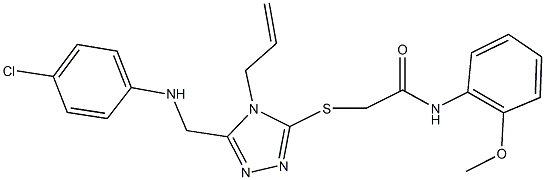 2-({4-allyl-5-[(4-chloroanilino)methyl]-4H-1,2,4-triazol-3-yl}sulfanyl)-N-(2-methoxyphenyl)acetamide 结构式
