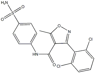 N-[4-(aminosulfonyl)phenyl]-3-(2,6-dichlorophenyl)-5-methyl-4-isoxazolecarboxamide Struktur