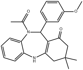 352694-24-7 10-acetyl-11-(3-methoxyphenyl)-3,3-dimethyl-2,3,4,5,10,11-hexahydro-1H-dibenzo[b,e][1,4]diazepin-1-one