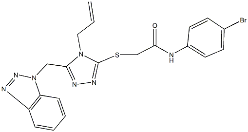 2-{[4-allyl-5-(1H-1,2,3-benzotriazol-1-ylmethyl)-4H-1,2,4-triazol-3-yl]sulfanyl}-N-(4-bromophenyl)acetamide,352694-28-1,结构式