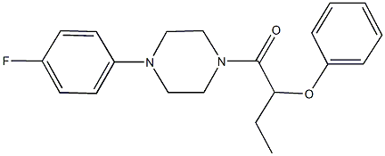 1-(4-fluorophenyl)-4-(2-phenoxybutanoyl)piperazine Struktur