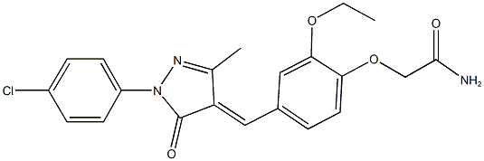 2-(4-{[1-(4-chlorophenyl)-3-methyl-5-oxo-1,5-dihydro-4H-pyrazol-4-ylidene]methyl}-2-ethoxyphenoxy)acetamide Structure