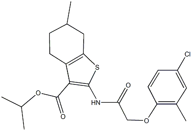 isopropyl 2-{[(4-chloro-2-methylphenoxy)acetyl]amino}-6-methyl-4,5,6,7-tetrahydro-1-benzothiophene-3-carboxylate,352700-23-3,结构式