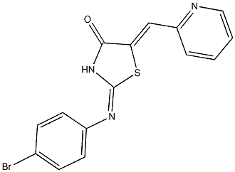 2-[(4-bromophenyl)imino]-5-(2-pyridinylmethylene)-1,3-thiazolidin-4-one 化学構造式