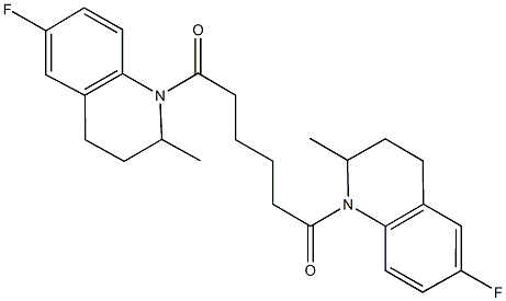 6-fluoro-1-[6-(6-fluoro-2-methyl-3,4-dihydro-1(2H)-quinolinyl)-6-oxohexanoyl]-2-methyl-1,2,3,4-tetrahydroquinoline Structure