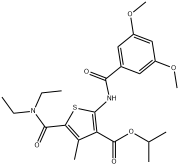 isopropyl 5-[(diethylamino)carbonyl]-2-[(3,5-dimethoxybenzoyl)amino]-4-methyl-3-thiophenecarboxylate 结构式