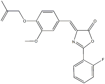 2-(2-fluorophenyl)-4-{3-methoxy-4-[(2-methyl-2-propenyl)oxy]benzylidene}-1,3-oxazol-5(4H)-one Structure