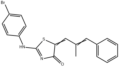 2-[(4-bromophenyl)imino]-5-(2-methyl-3-phenyl-2-propenylidene)-1,3-thiazolidin-4-one Structure