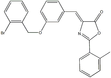 4-{3-[(2-bromobenzyl)oxy]benzylidene}-2-(2-methylphenyl)-1,3-oxazol-5(4H)-one Struktur