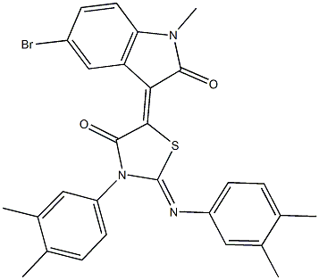 352701-21-4 5-bromo-3-{3-(3,4-dimethylphenyl)-2-[(3,4-dimethylphenyl)imino]-4-oxo-1,3-thiazolidin-5-ylidene}-1-methyl-1,3-dihydro-2H-indol-2-one