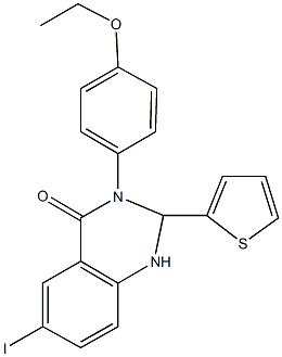 3-(4-ethoxyphenyl)-6-iodo-2-(2-thienyl)-2,3-dihydro-4(1H)-quinazolinone Structure