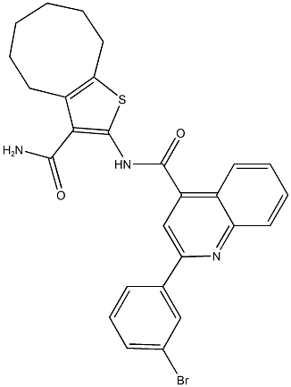 N-[3-(aminocarbonyl)-4,5,6,7,8,9-hexahydrocycloocta[b]thien-2-yl]-2-(3-bromophenyl)-4-quinolinecarboxamide|