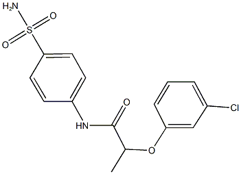 N-[4-(aminosulfonyl)phenyl]-2-(3-chlorophenoxy)propanamide 化学構造式